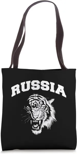I Love Russi, Cool Russia Tiger Illustration Graphic Designs Tote Bag