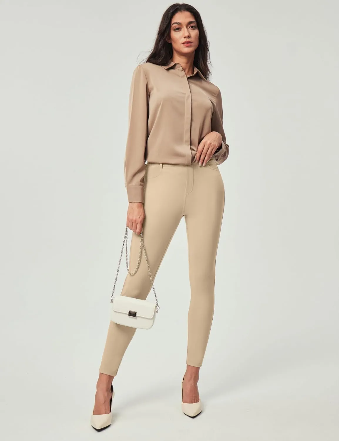 IUGA Stretchy Work Pants for Women Pull on Dress Pants for Women High Waitsted Business Casual Pants with 2 Pockets