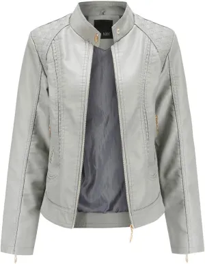 Jacket Women Motor Women Punk Tops Coat Zip Cropped Lapel Ladies Biker Women's Coat Cropped Leather Jacket Women