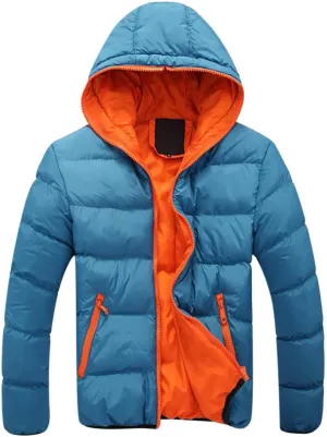 JIEMUXIU Mens Puffer Jacket Lightweight Packable Quilted Color Block Bubble Down Jackets Winter Warm Fashion Thick Outwear