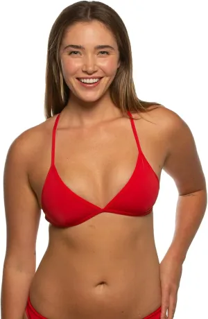 JOLYN Triangle Tie-Back Athletic Bikini Top for Competitive Swimming, Lifeguarding, Medium Coverage Women's Swimsuit Top
