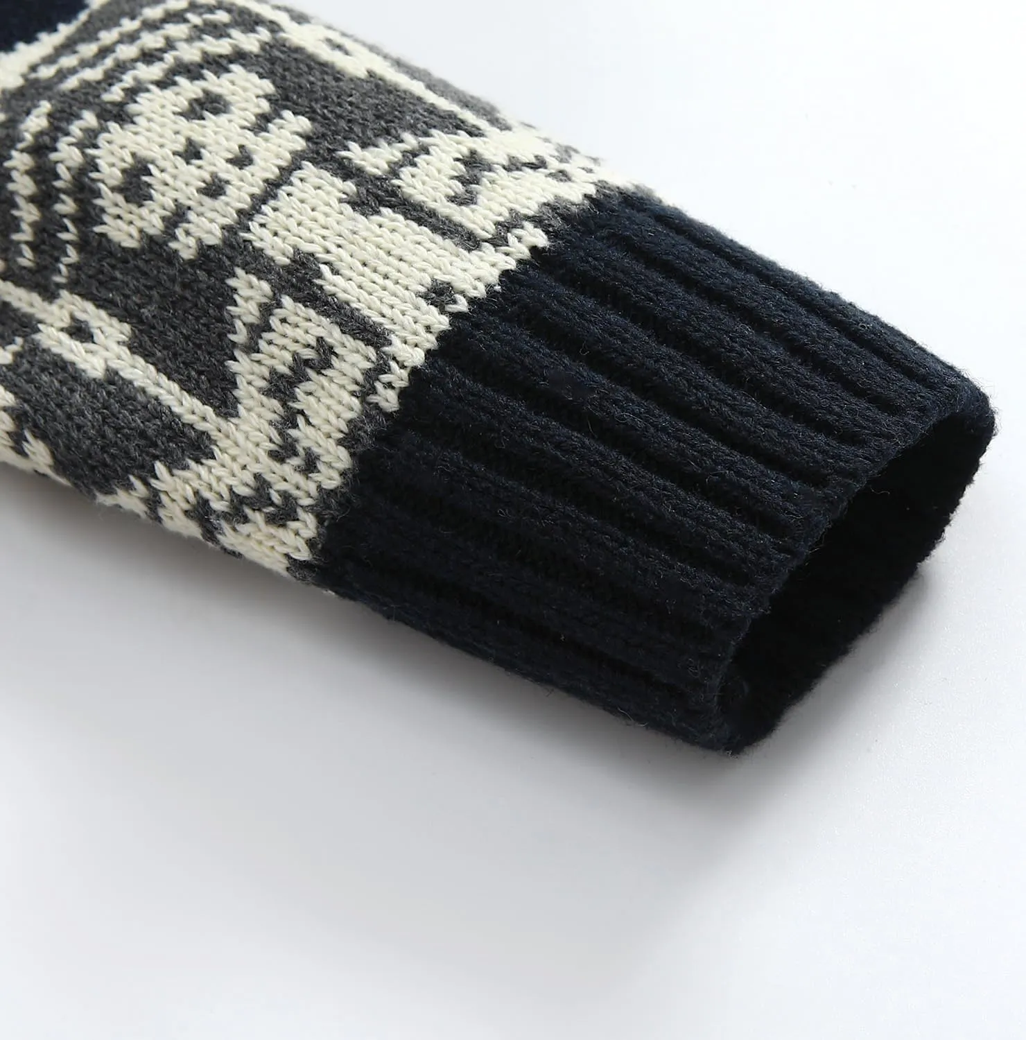 Kedera Men's Cardigan Sweaters Stand Collar Cable Thick Knitted Full Zip Sweater with Pattern