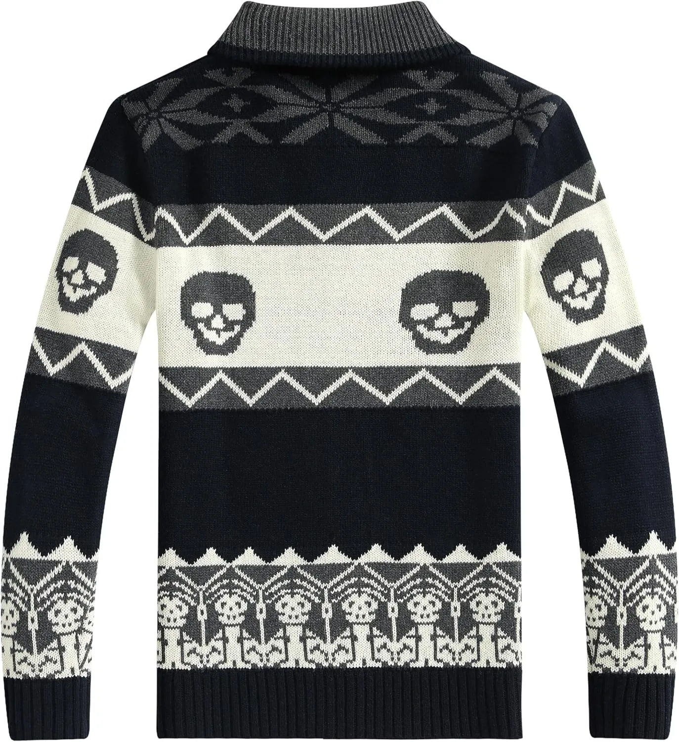 Kedera Men's Cardigan Sweaters Stand Collar Cable Thick Knitted Full Zip Sweater with Pattern