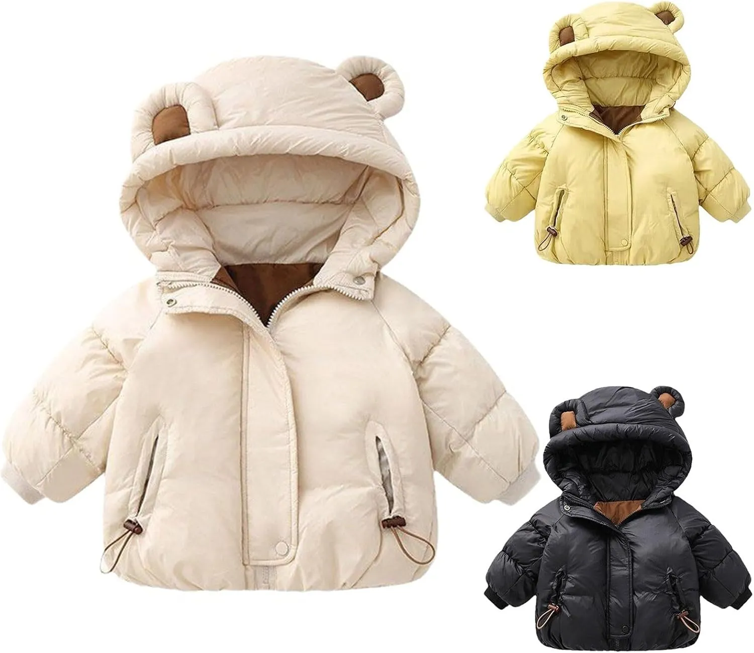 Kids Toddler Baby Girls Boys Winter Warm Thick Solid Cotton Long Sleeve Padded Jacket Coat Clothes Kid Jackets