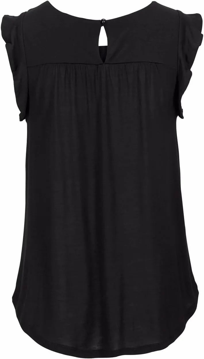 LASCANA Women's Sleeveless Flounce Top
