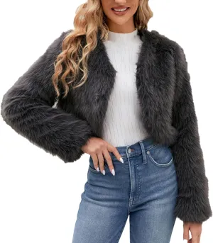 LCMTWX Faux Fur Coat Women Fashion Faux Superficial Knowledge Long Sleeve Fleece Shaggy Lightweight Fall Faux Fur Ken Fur