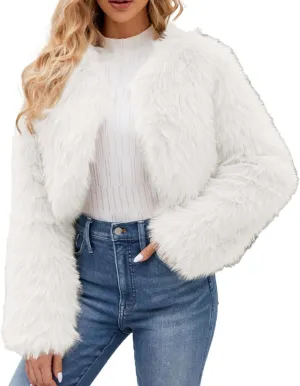 LCMTWX Faux Fur Coat Women Fashion Faux Superficial Knowledge Long Sleeve Fleece Shaggy Lightweight Fall Faux Fur Ken Fur