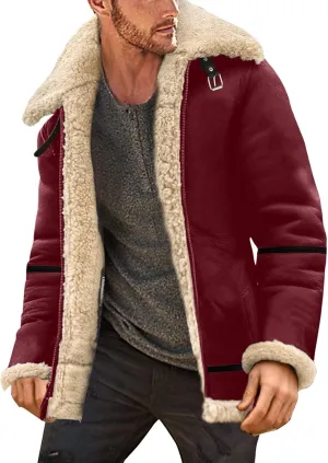 LCMTWX Men's Thick Thermal Winter Jacket Stand Collar Knitted Splice Sweater Coat Casual Cardigan Stylish Mens Puffer