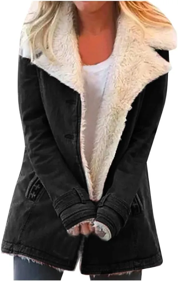 LCMTWX Women's 2023 Fashion Winter Coat Jacket Womens Winter Slim Women's Coat Coats for Women Women'S Fur Faux Fur Jackets