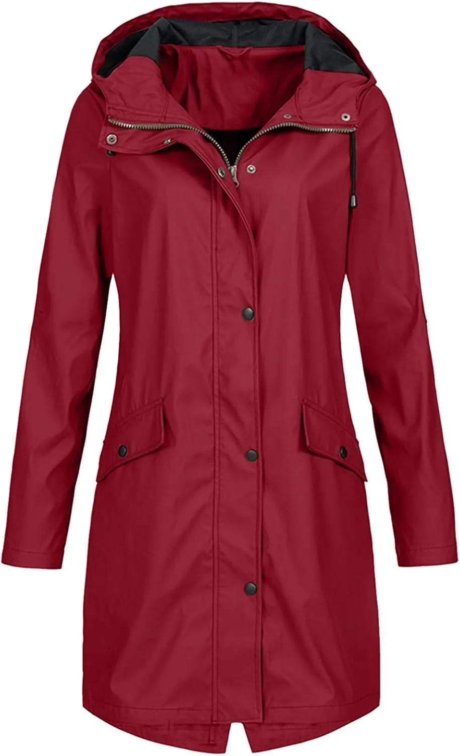 LCMTWX Women's Raincoats Hoodie Hooded Solid Women Coat Rain Raincoat Women's Coat Zip Up Hoodies Windbreaker Rain Jacket