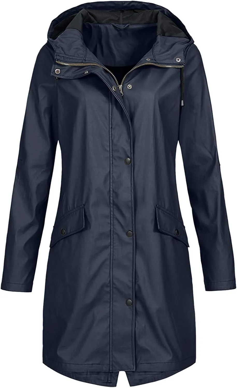 LCMTWX Women's Raincoats Hoodie Hooded Solid Women Coat Rain Raincoat Women's Coat Zip Up Hoodies Windbreaker Rain Jacket