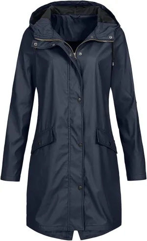 LCMTWX Women's Raincoats Hoodie Hooded Solid Women Coat Rain Raincoat Women's Coat Zip Up Hoodies Windbreaker Rain Jacket