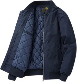 lcziwo Men's Bomber Jacket Winter Warm Zipper Coat Casual Fall Winter Fleece Military Jackets Cotton Padded Outwear