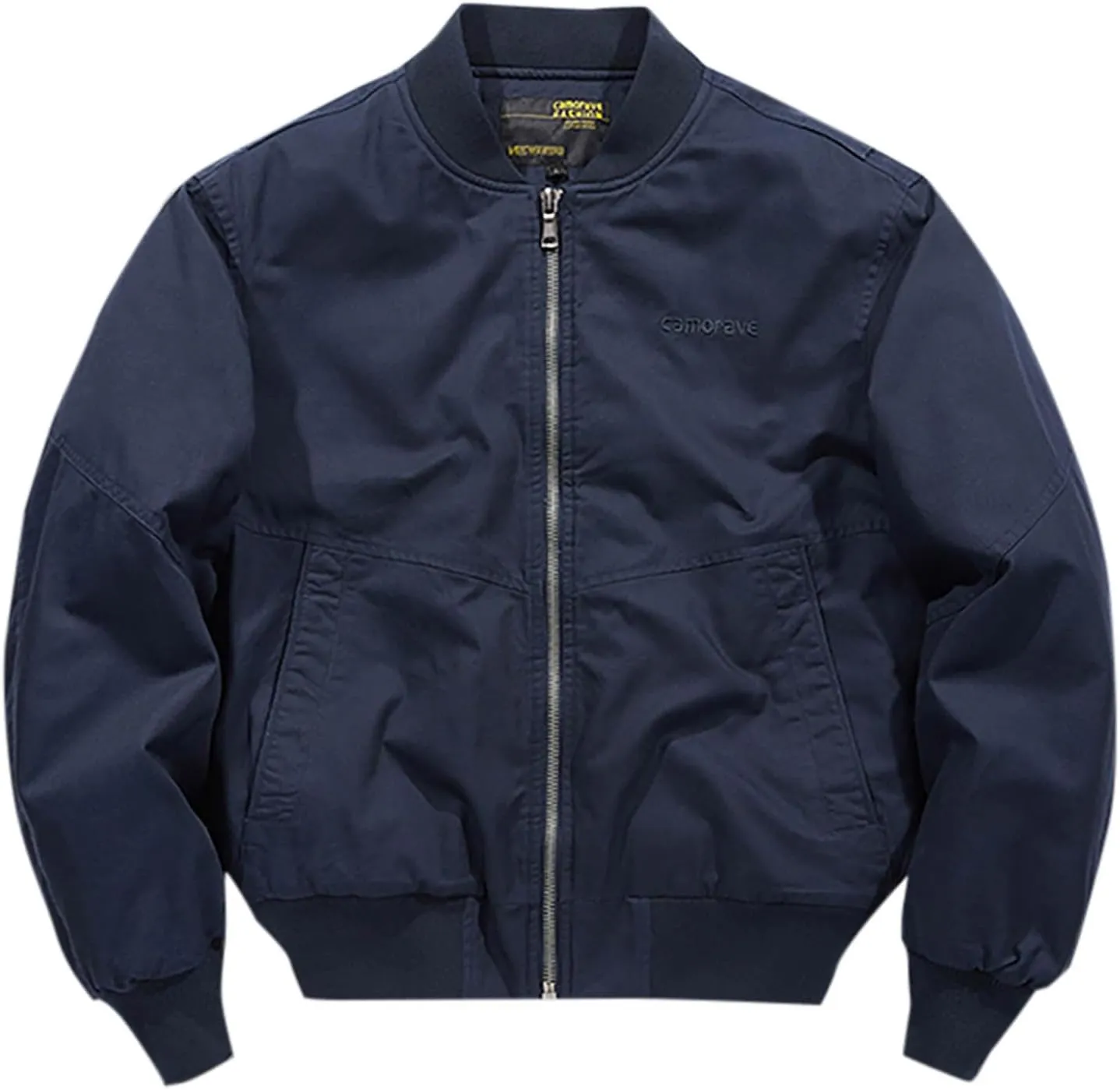 lcziwo Men's Bomber Jacket Winter Warm Zipper Coat Casual Fall Winter Fleece Military Jackets Cotton Padded Outwear