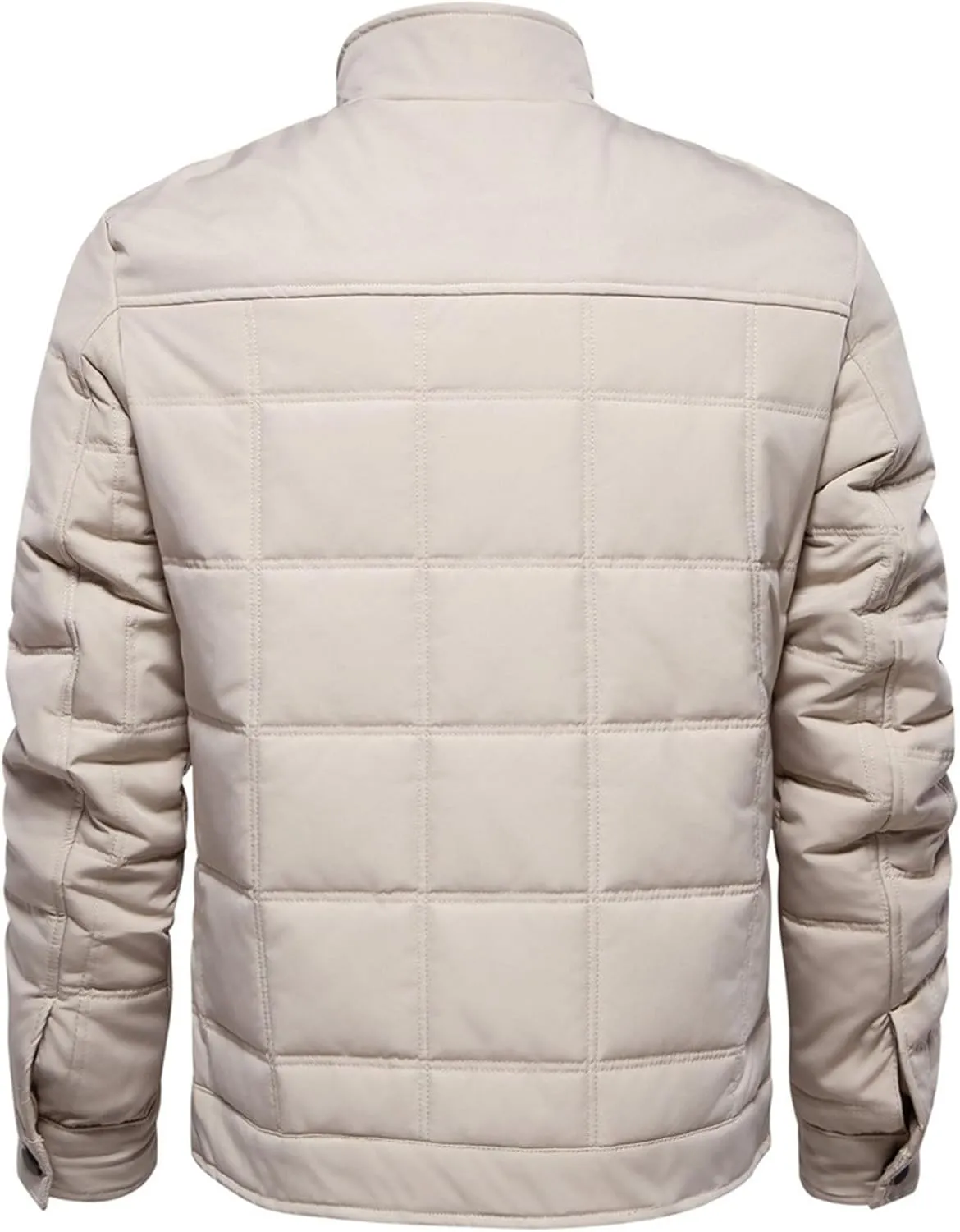 lcziwo men's quilted jackets Sherpa Stand Collar Full Zip Warm Cargo Pockets Work Trucker padded Cotton winter Coat