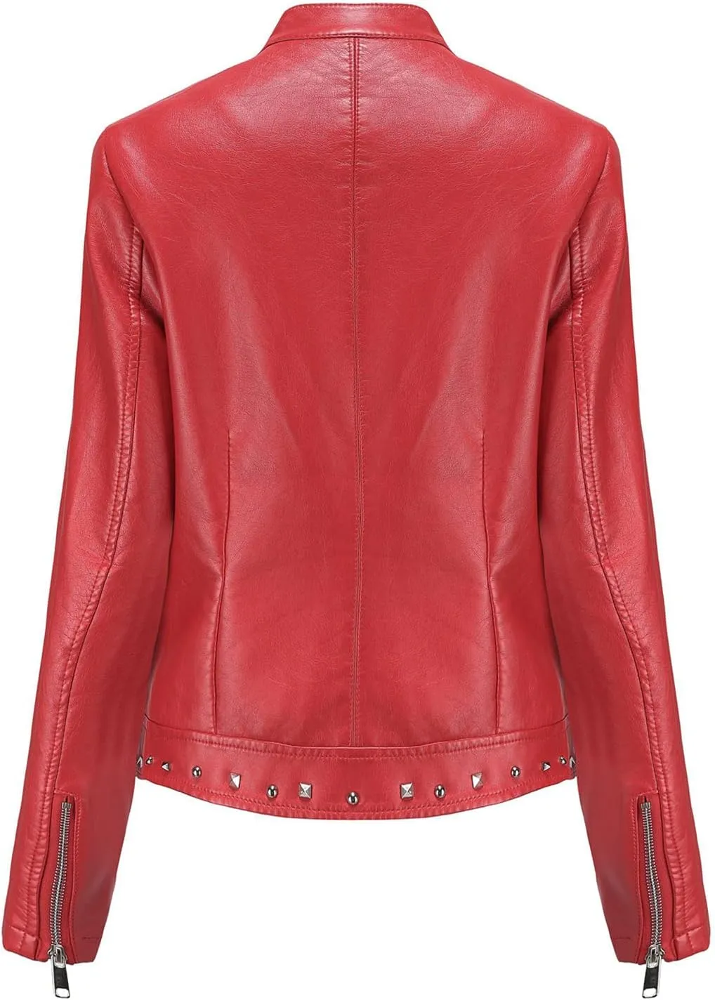 Leather Jacket for Women Fashion Faux Leather Motorcycle Jackets Plus Size Pu Leather Tops Lightweight Moto Biker Coat