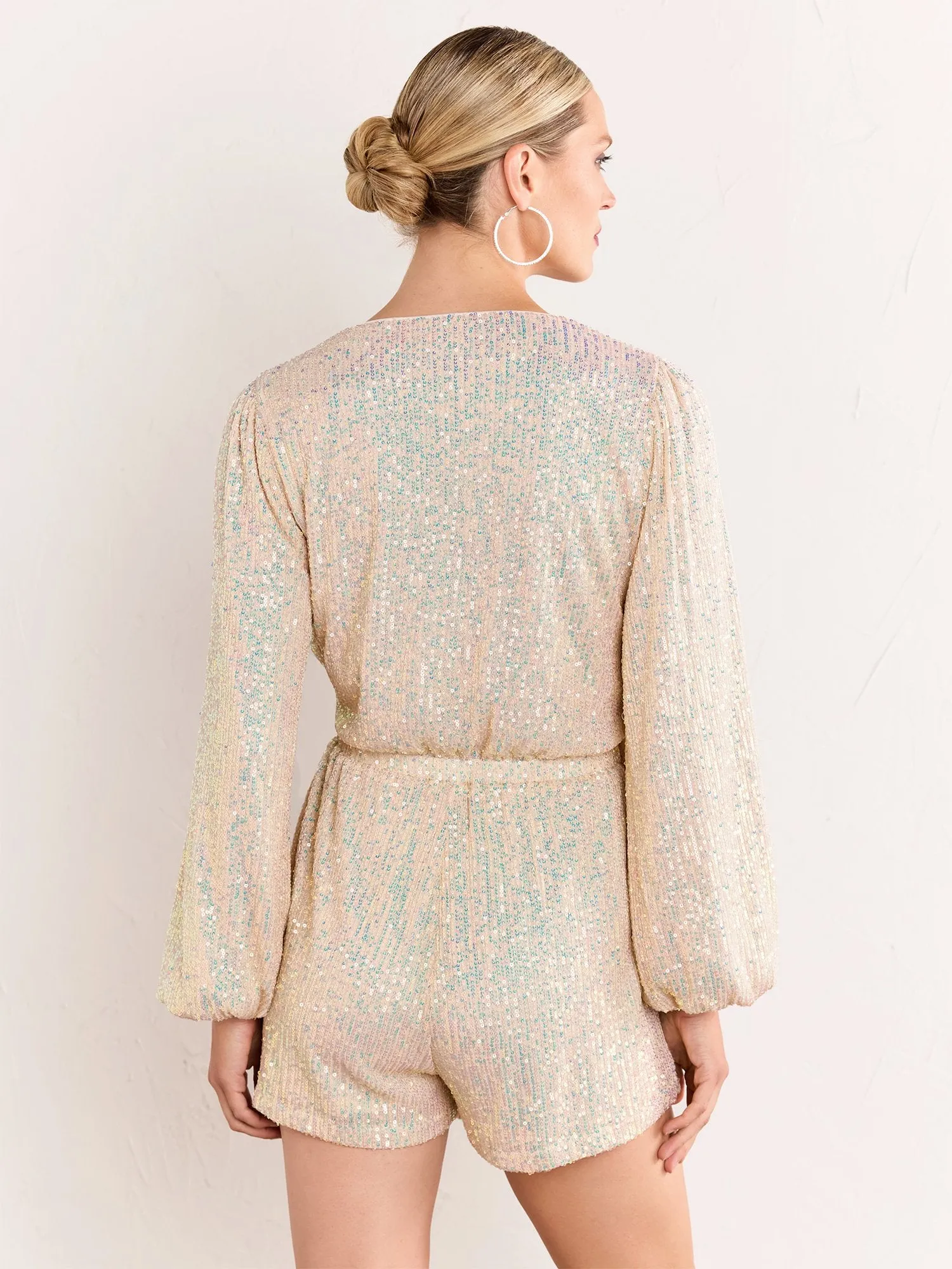 Lena Sequin Wrap Front Romper - Brands We Love