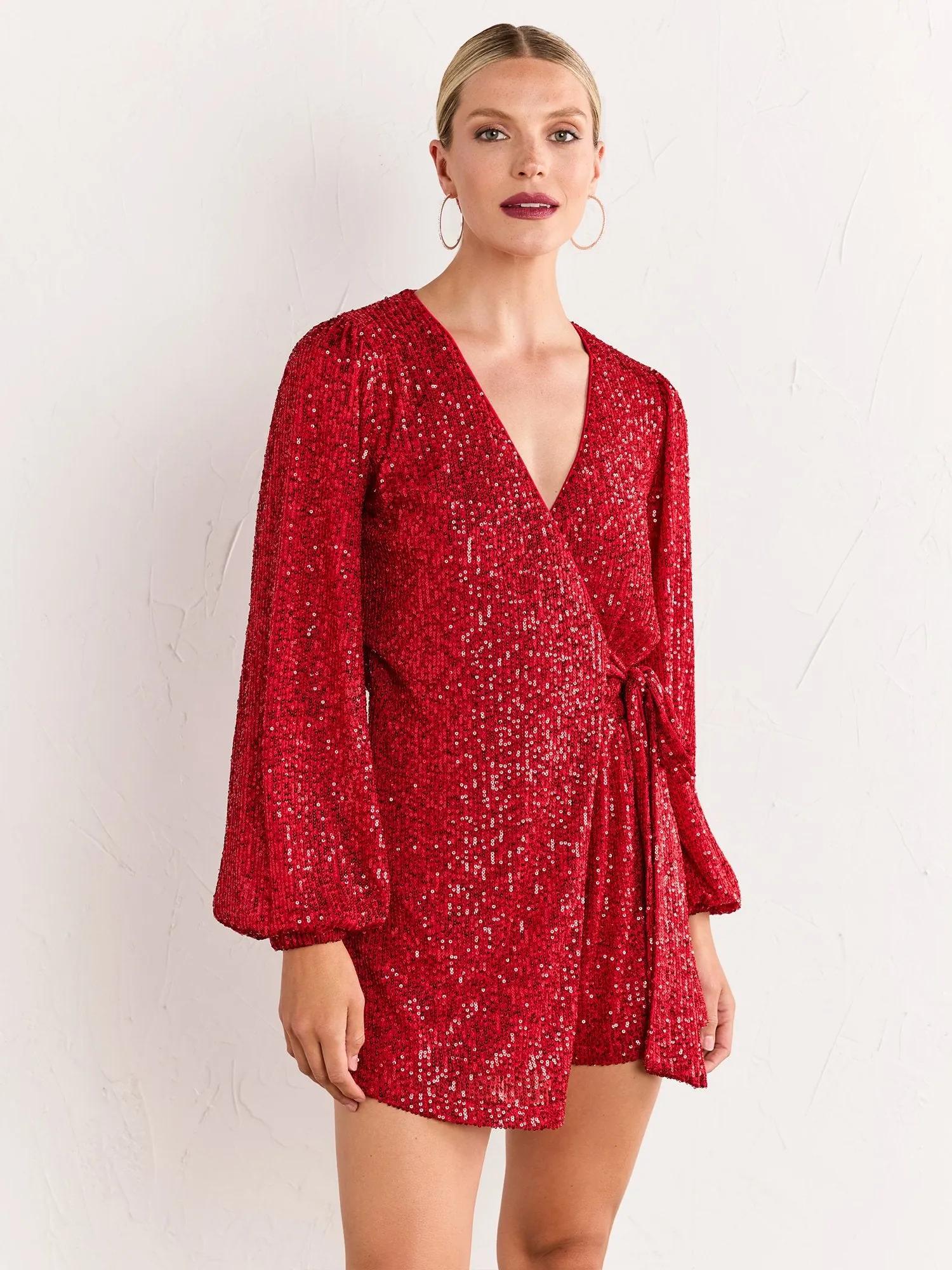 Lena Sequin Wrap Front Romper - Brands We Love