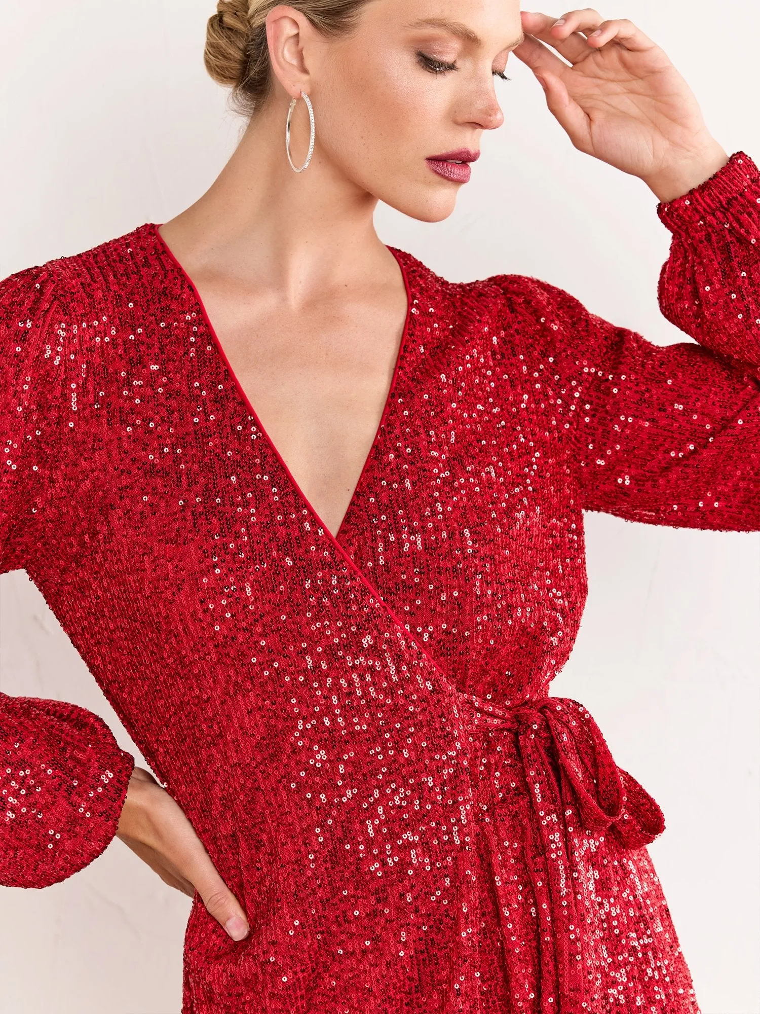 Lena Sequin Wrap Front Romper - Brands We Love