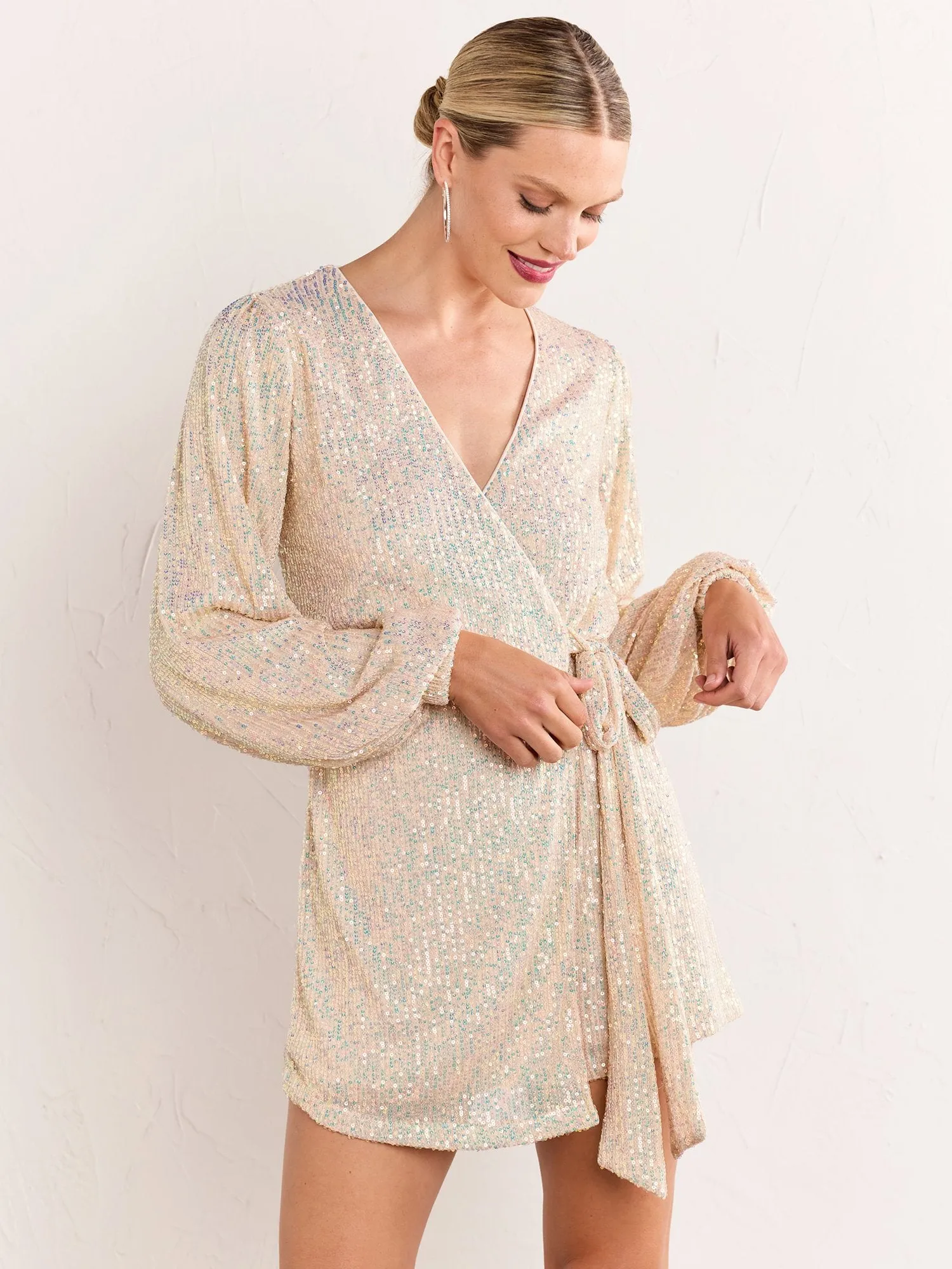 Lena Sequin Wrap Front Romper - Brands We Love