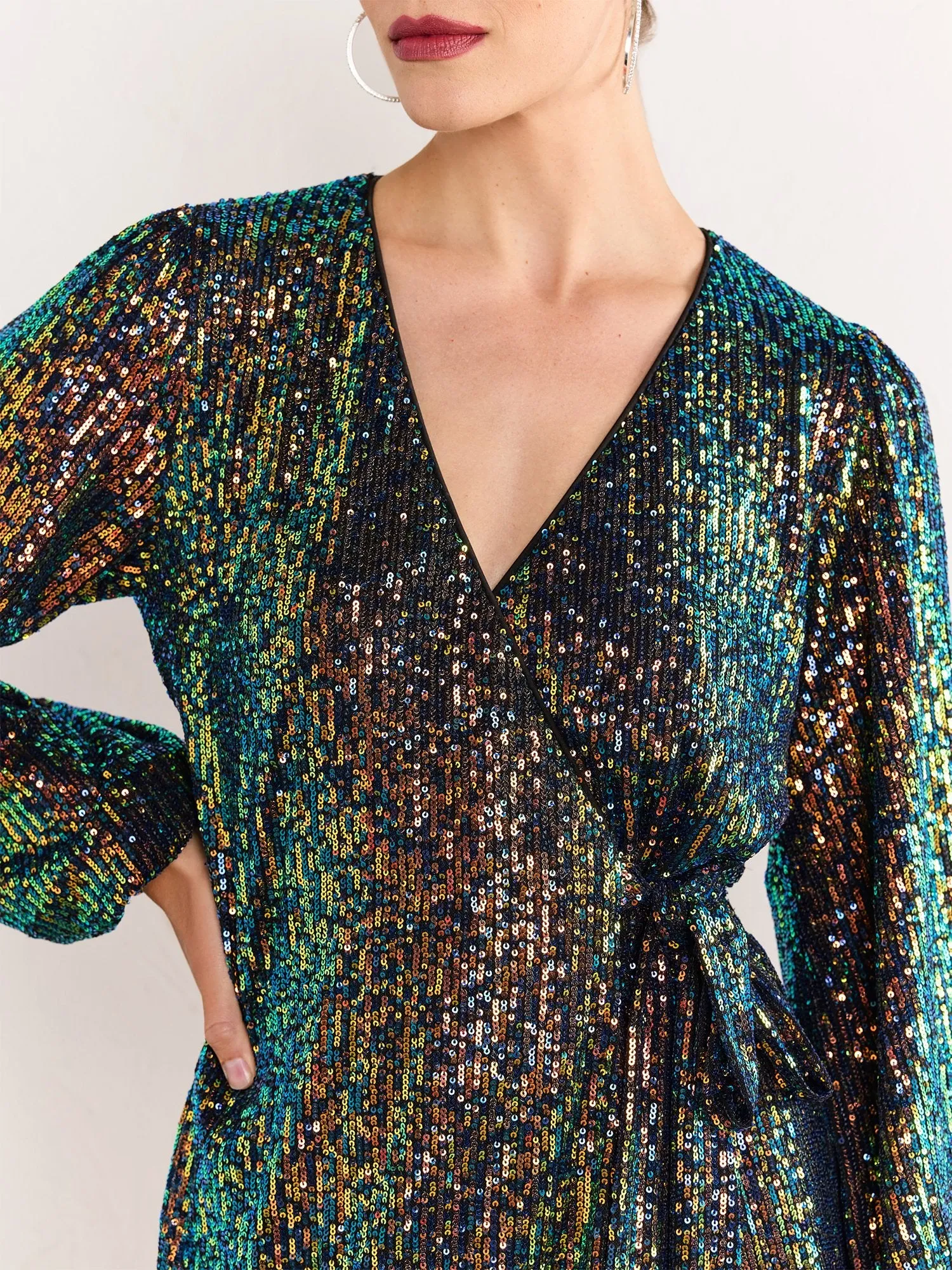 Lena Sequin Wrap Front Romper - Brands We Love