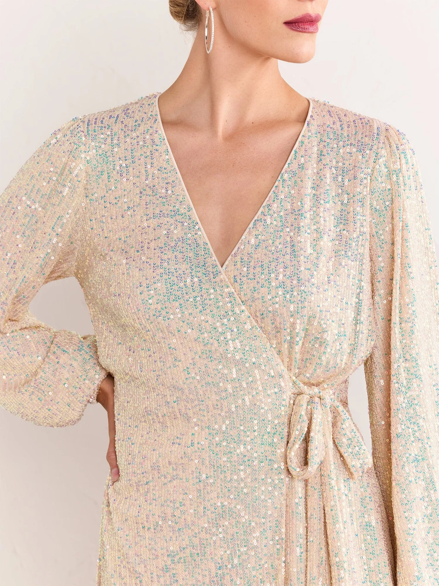 Lena Sequin Wrap Front Romper - Brands We Love