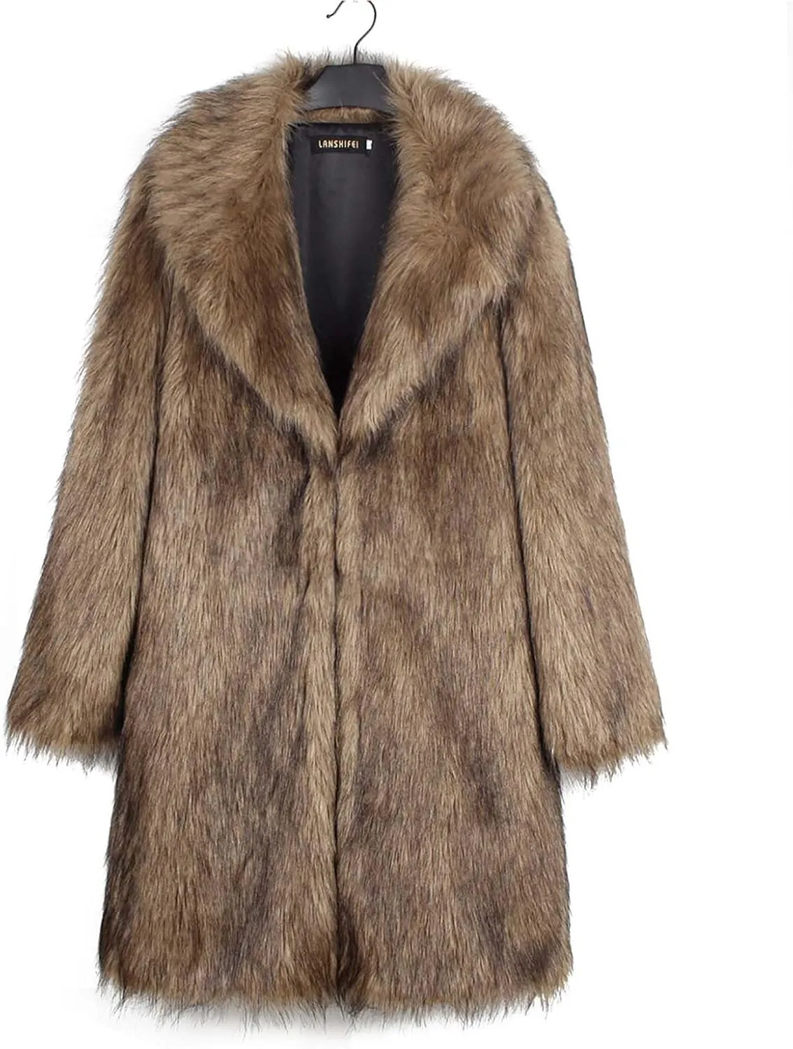 Leopard Print Cardigan for Women Winter Luxury Faux Fur Warm Coats Open Front Long Sleeve Dressy Shaggy Jackets