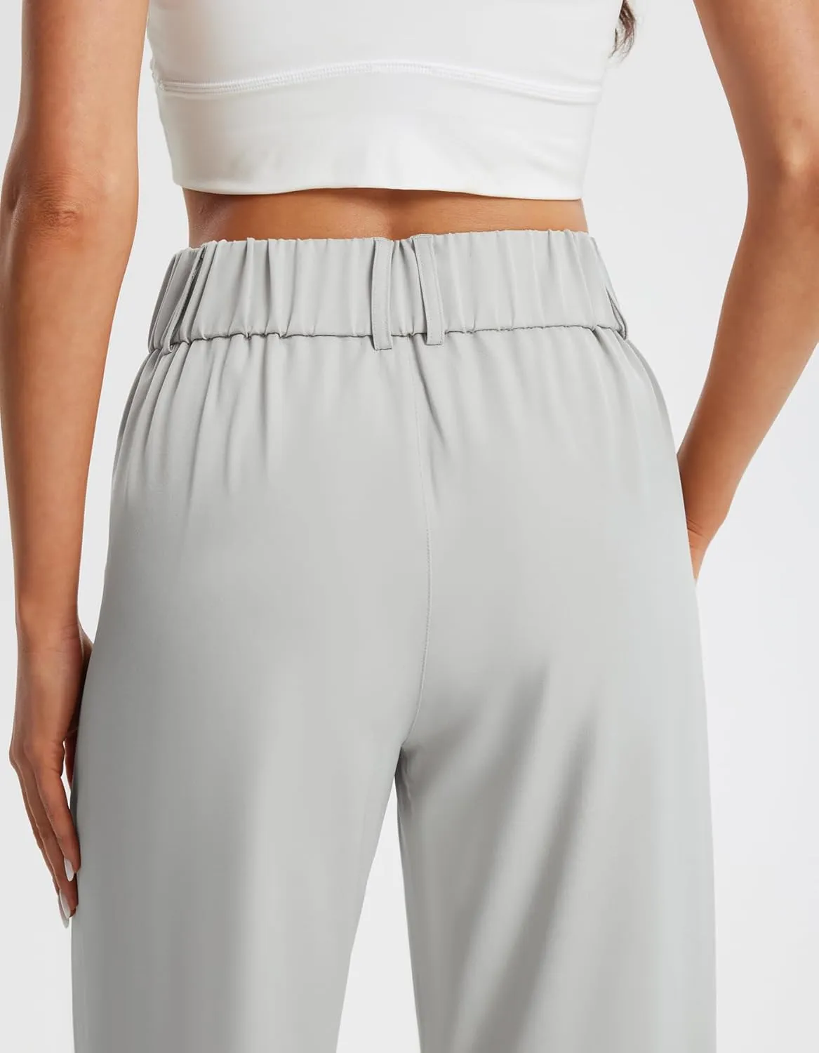 Libin Women's Wide Leg Dress Pants High Waisted Button Pleated Business Work Pants Casual Slacks Trousers with Pockets