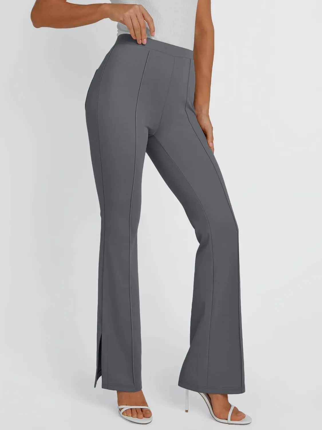 LILLUSORY Womens High Waisted Work Pants Business Casual Yoga Flare Leggings Stretchy Slacks
