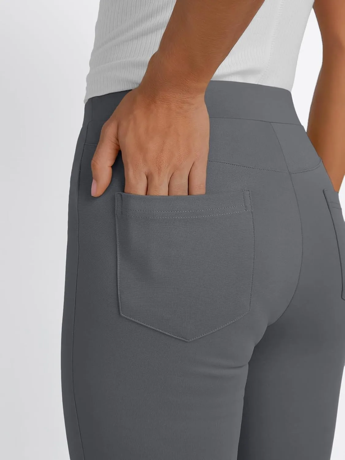 LILLUSORY Womens High Waisted Work Pants Business Casual Yoga Flare Leggings Stretchy Slacks