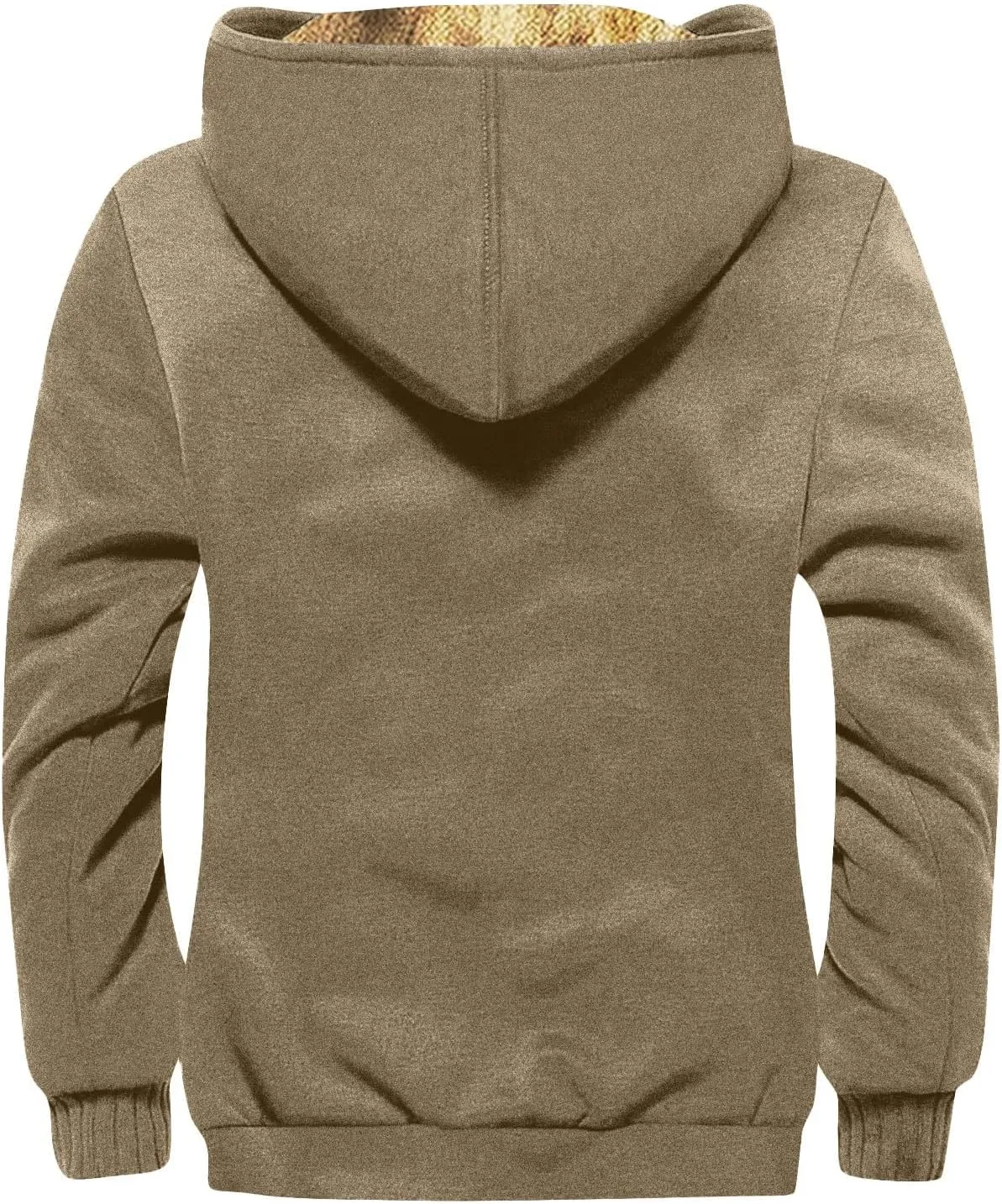 Long Sleeve Coat Graphic Zipper Winter Coats Fleece Fur Lined Jacket Long Sleeve Oversized Hoodies For Men