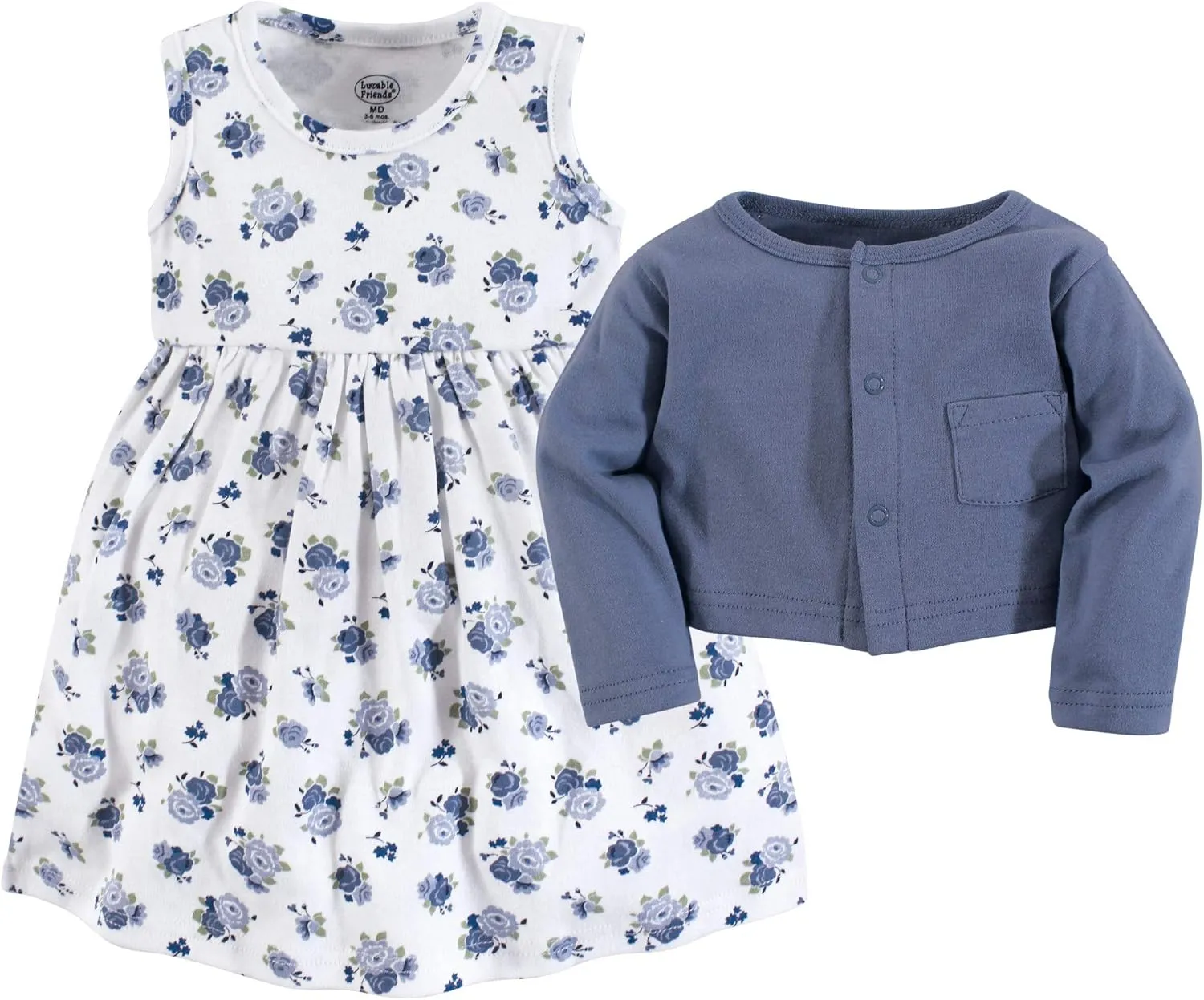 Luvable Friends baby-girls Dress and Cardigan