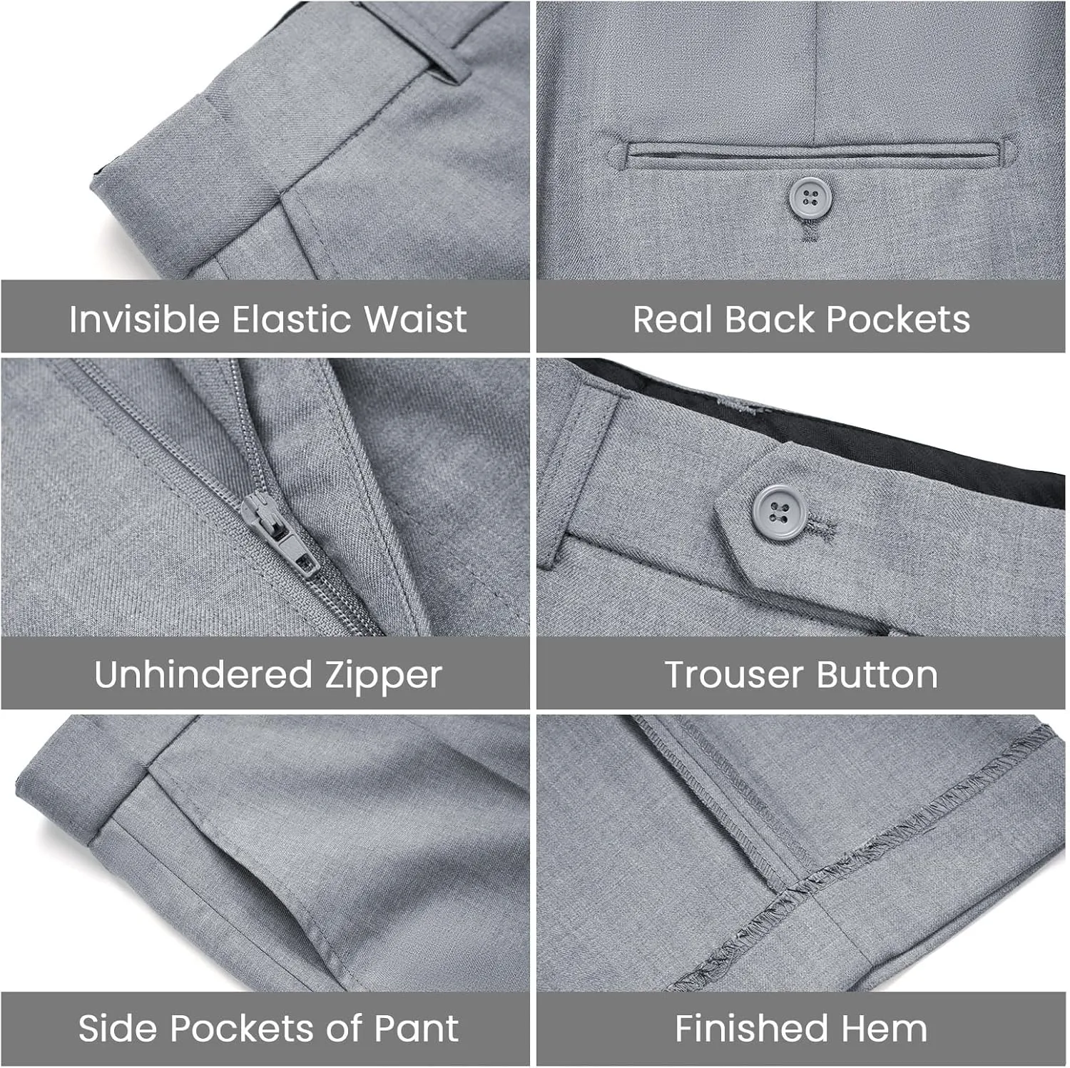 MAGE MALE Men's Slim Fit Stretch Dress Pants Stylish Suit Pants Dress Slacks