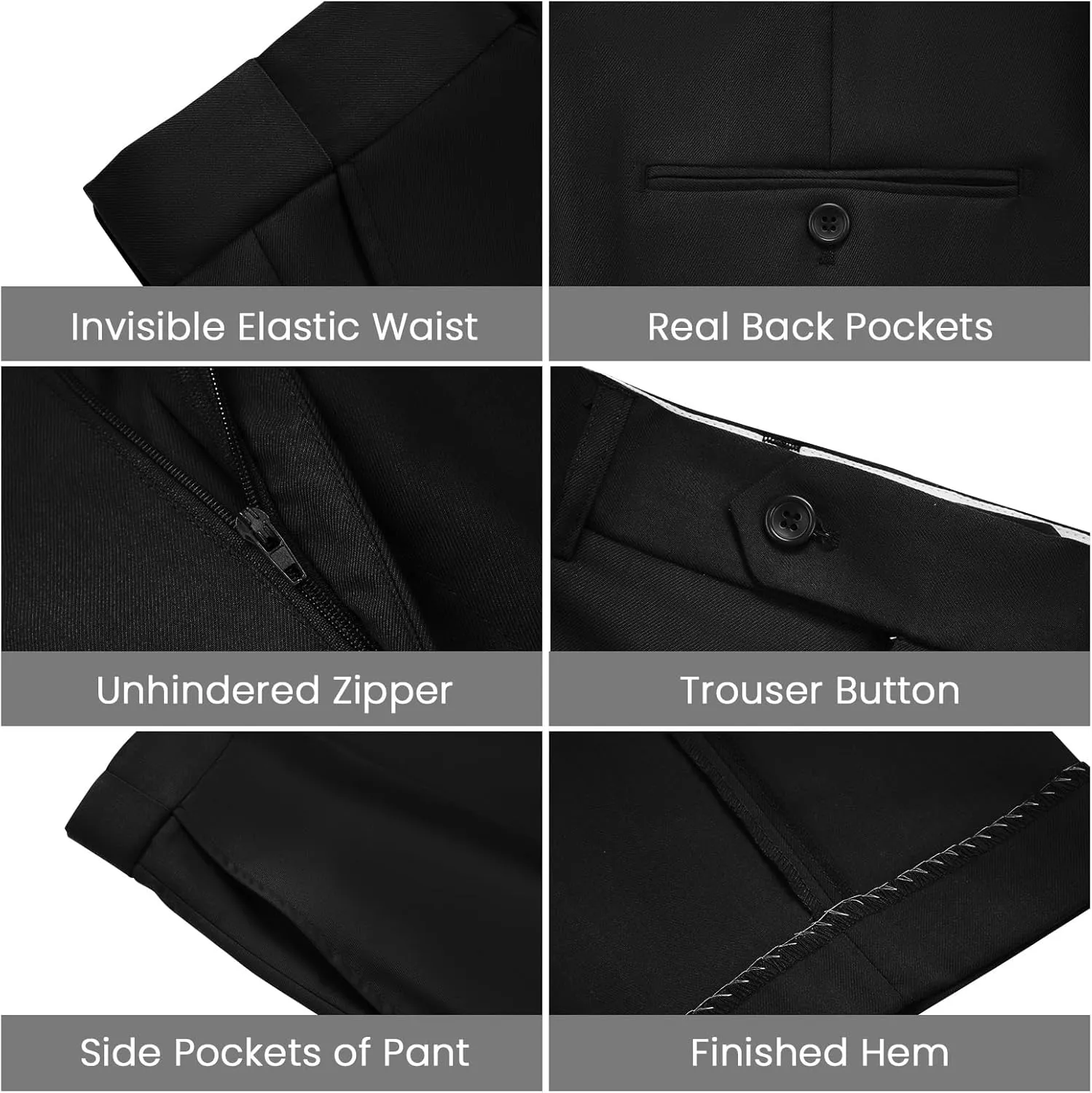 MAGE MALE Men's Slim Fit Stretch Dress Pants Stylish Suit Pants Dress Slacks