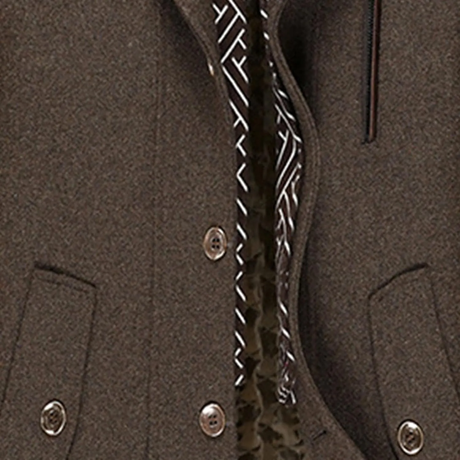 Maiyifu-GJ Men Stylish Scarf Single Breasted Wool Blend Coat Thick Winter Warm Slim Fit Coat Business Top Trench Overcoat