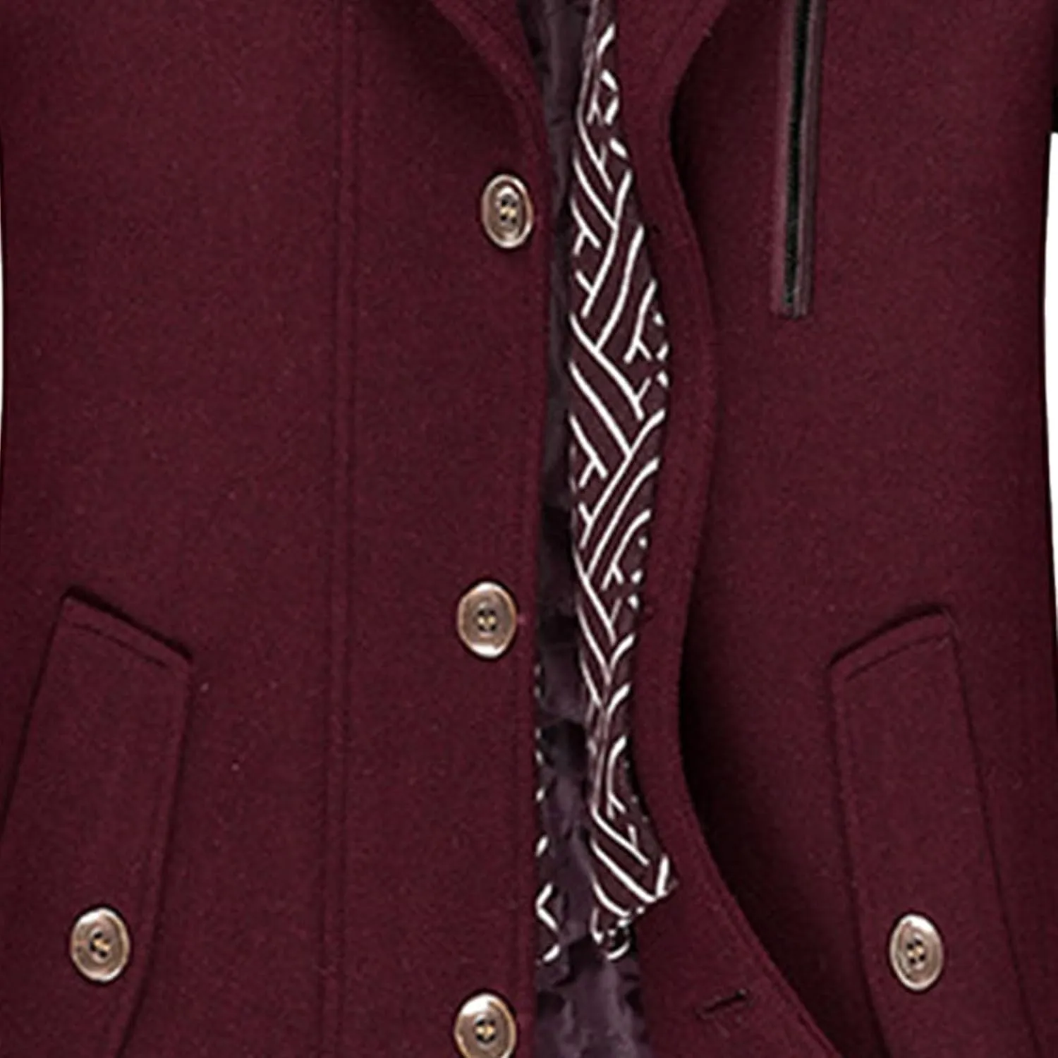 Maiyifu-GJ Men Stylish Scarf Single Breasted Wool Blend Coat Thick Winter Warm Slim Fit Coat Business Top Trench Overcoat