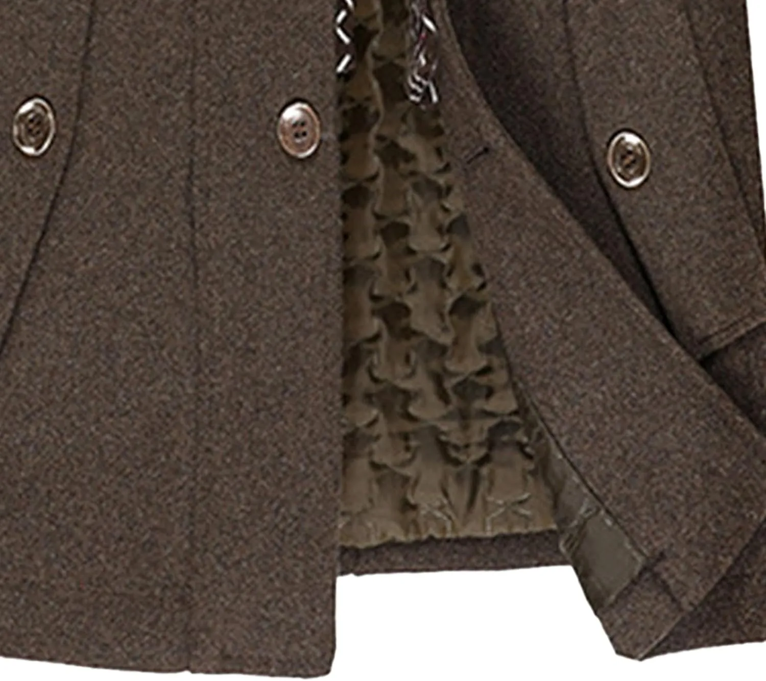 Maiyifu-GJ Men Stylish Scarf Single Breasted Wool Blend Coat Thick Winter Warm Slim Fit Coat Business Top Trench Overcoat