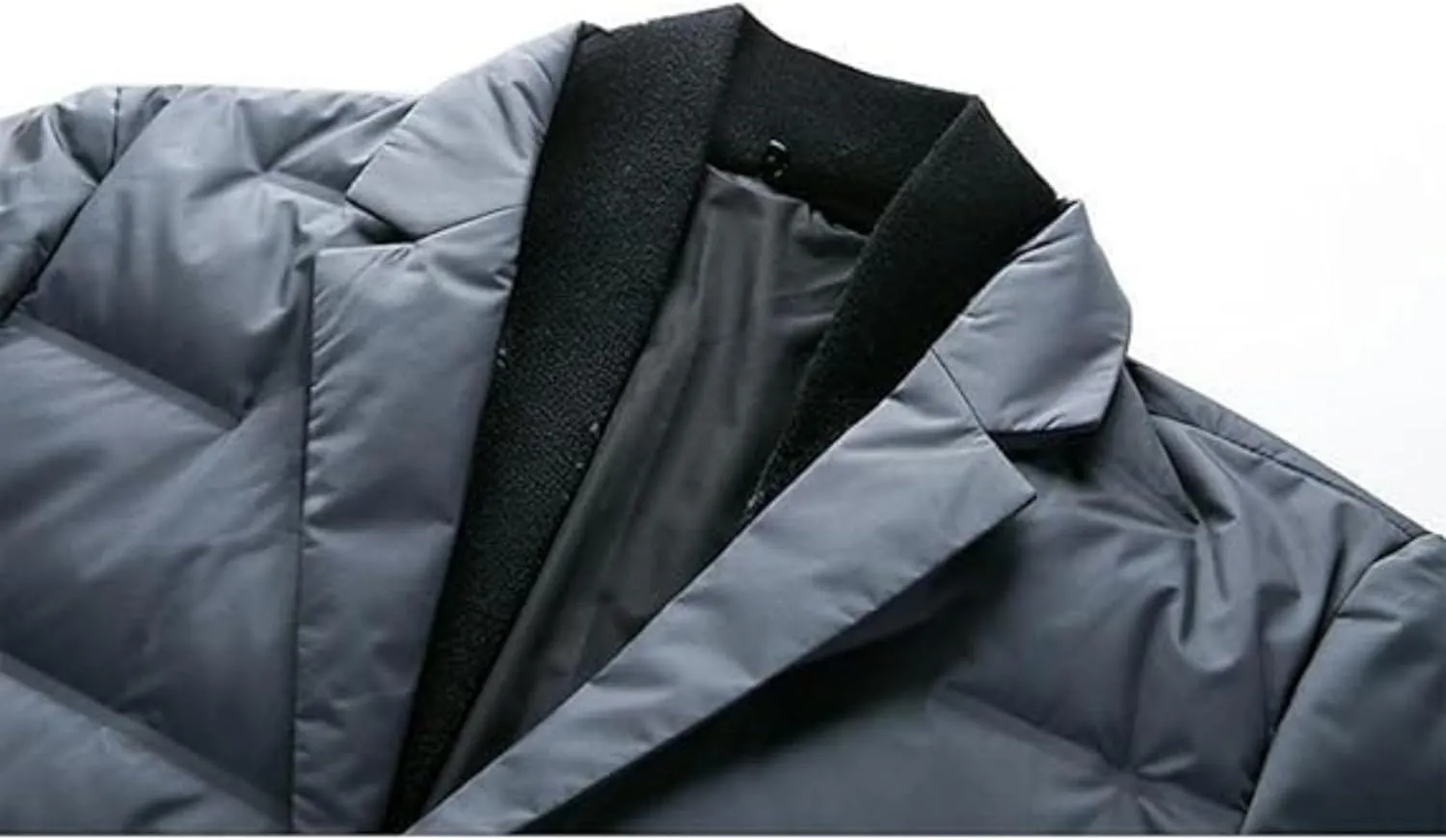Maiyifu-GJ Men's Business Casual Down Jacket Suit Lapel Double Pockets Windbreaker Winter Warm Slim Puffer Jacket