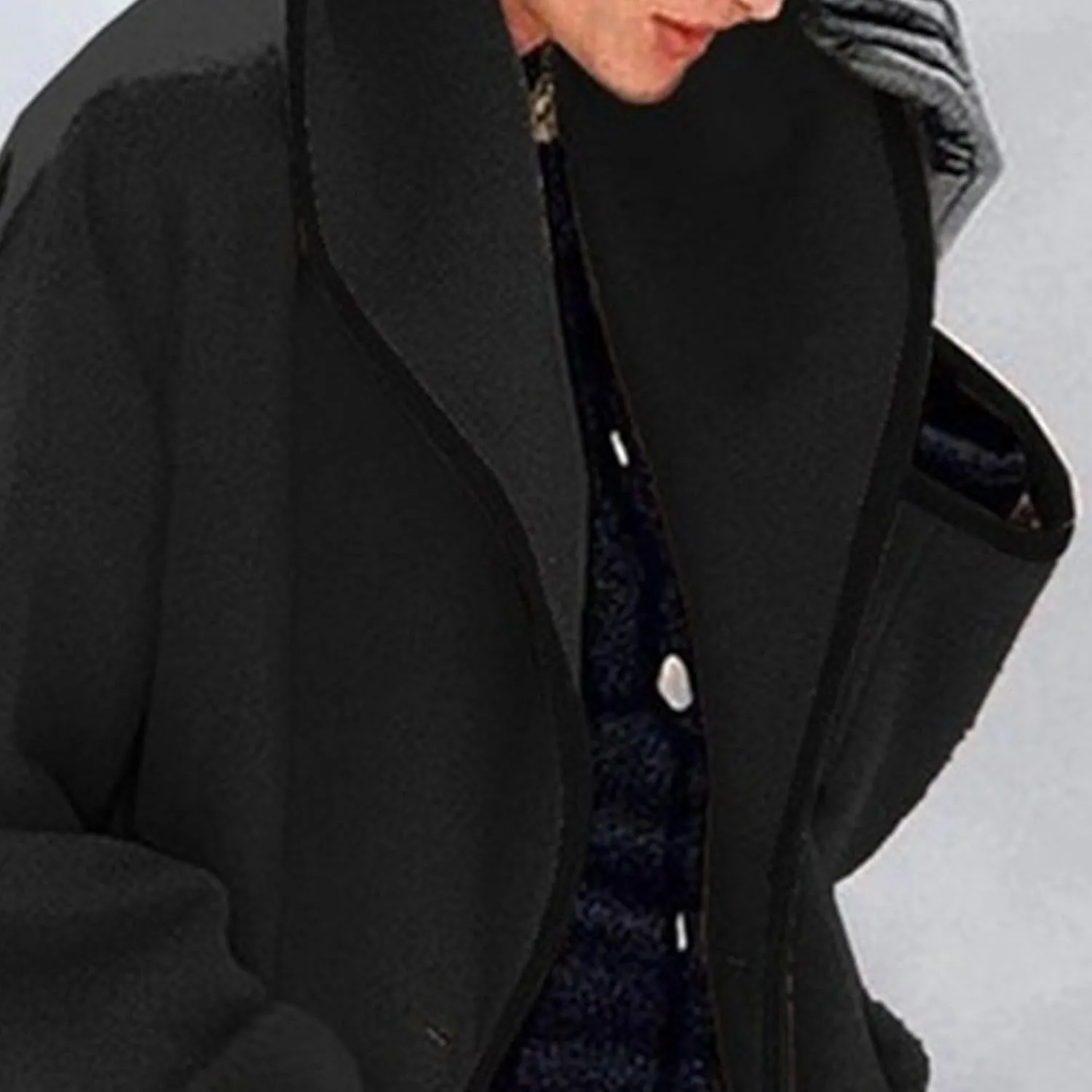 Maiyifu-GJ Wool Coat for Women Plus Size Pea Coat Winter Wool Coat Trench Jacket Ladies Warm Slim Long Overcoat Outwear
