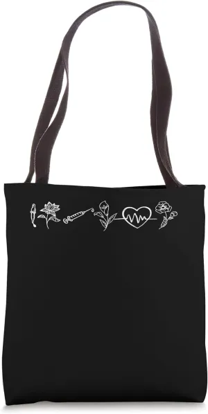 Medical Nurse Modern Minimalist Tee Doctor Rn Floral Minimal Tote Bag