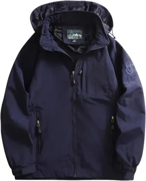 Men Lightweight Waterproof Jackets Running Travel Zip Hoodie 2024 Windbreaker with Hood Outdoor Raincoat for Hiking