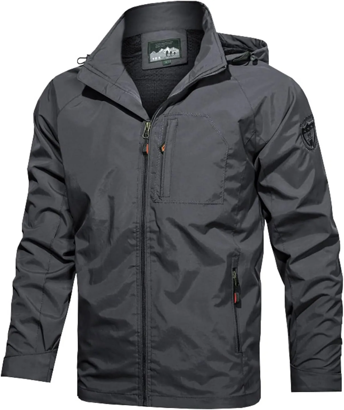 Men Lightweight Waterproof Jackets Running Travel Zip Hoodie 2024 Windbreaker with Hood Outdoor Raincoat for Hiking