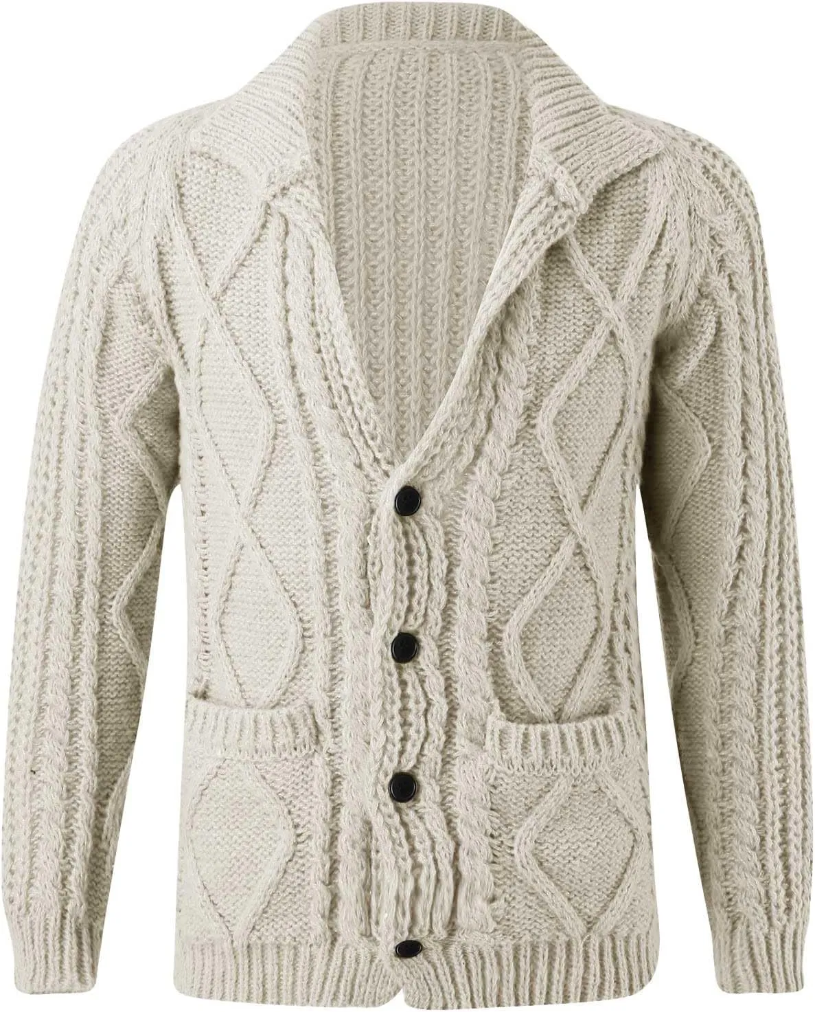 Mens Cardigan Sweater Cable Knit V Neck Button up Sweaters 2024 Winter Soft Warm Ribbed Cardigan Sweater Jacket with Pockets