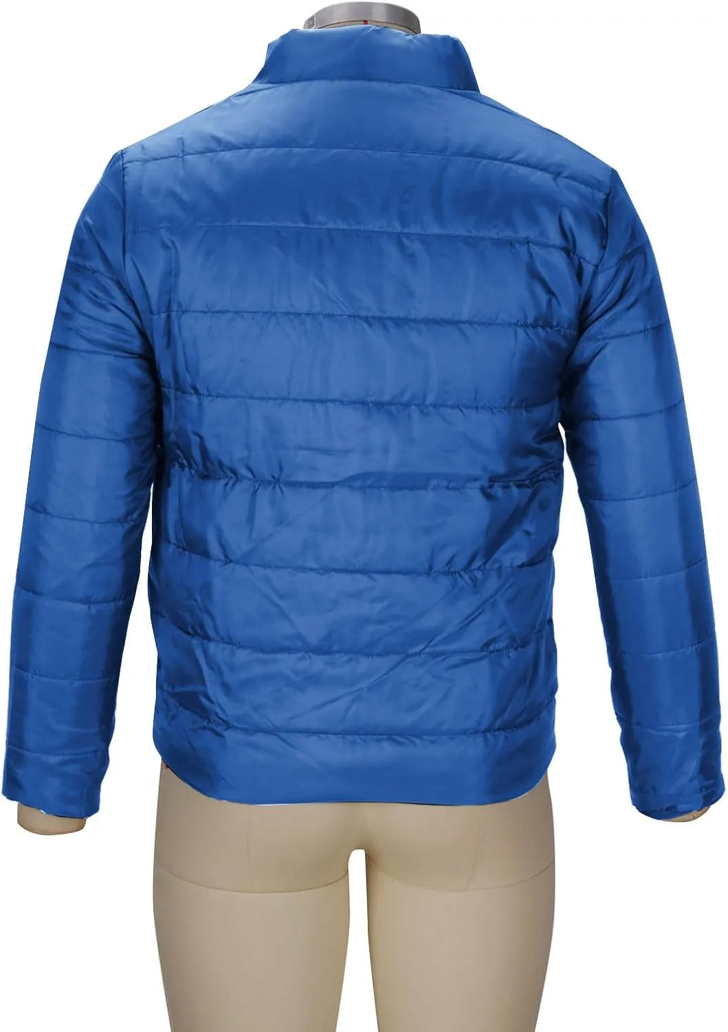 Mens Down Winter Coats Warm Puffer Jacket Stand Collar Cotton Padded Waterproof Outerwear with Zipper Pockets