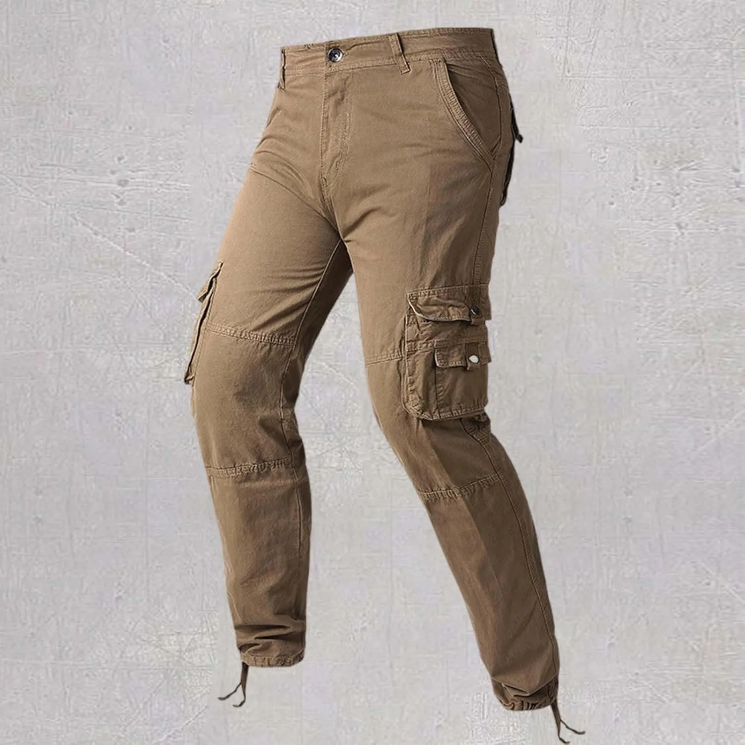 Men's Hiking Tactical Pants Cotton Outdoor Military Combat Cargo Pants Lightweight Slim Fit Slacks Tapered Trousers