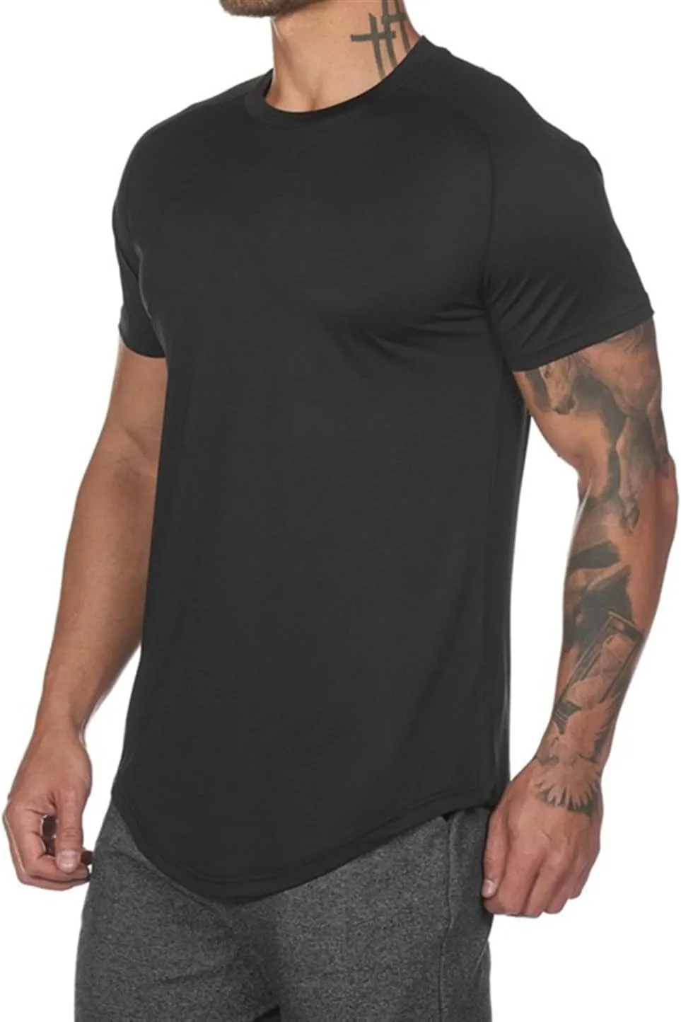 Mens Mesh T-Shirt Clothing Tight Summer Tops Tees Homme Solid Quick Dry Bodybuilding Fitness Tshirt