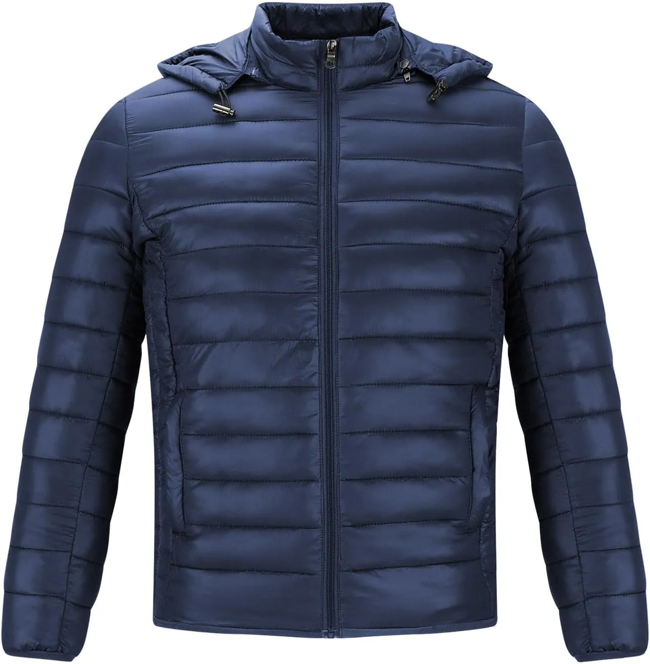 Men's Puffer Jacket Plus Size Lightweight Down Jacket Packable Quilted Jacket Zip up Padded Coat Warm Winter Jacket