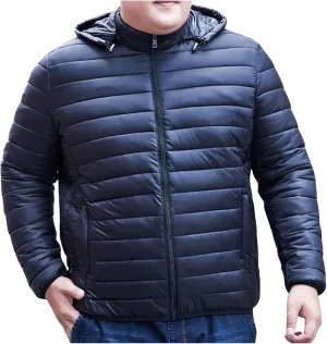 Men's Puffer Jacket Plus Size Lightweight Down Jacket Packable Quilted Jacket Zip up Padded Coat Warm Winter Jacket