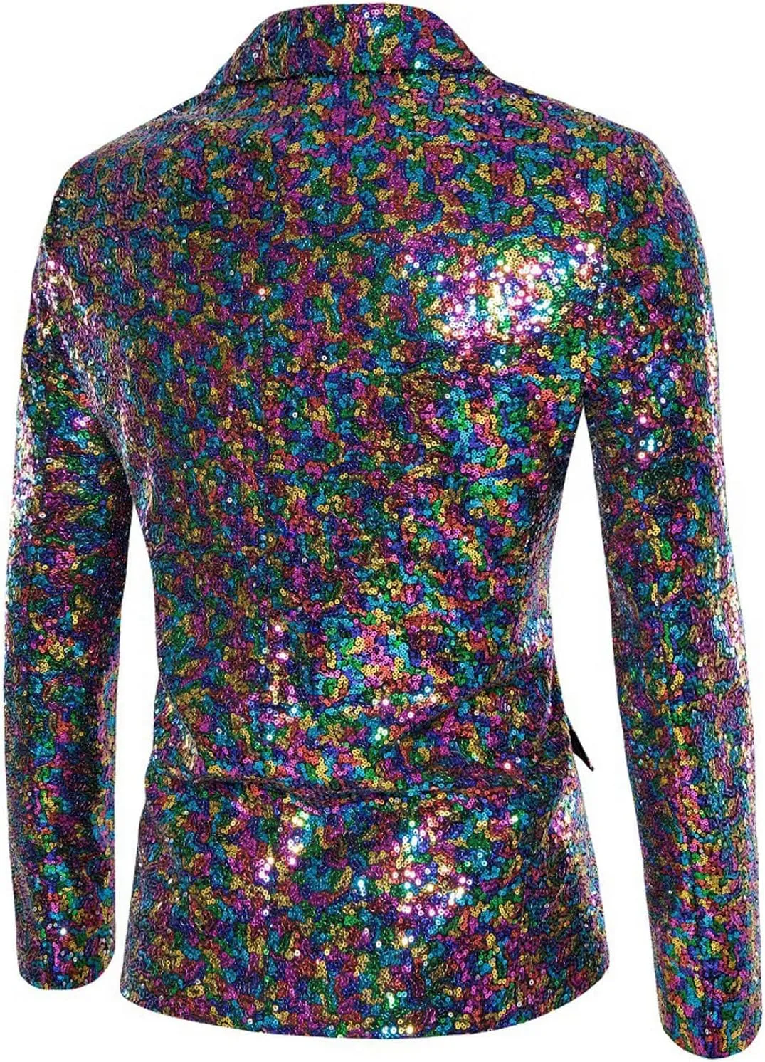 Mens Sequins Blazer 70s 80s Disco Suit Jacket Lapel Tuxedo Jackets for Party Wedding Prom, Shiny Christmas Outfits
