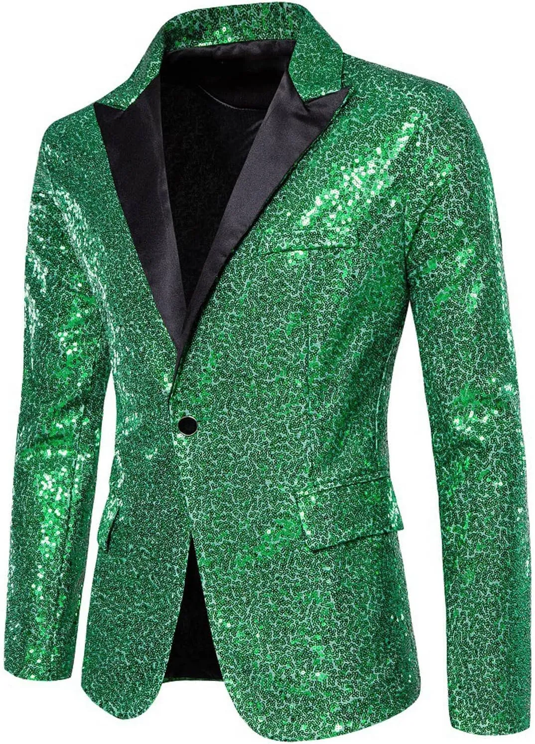 Mens Sequins Blazer 70s 80s Disco Suit Jacket Lapel Tuxedo Jackets for Party Wedding Prom, Shiny Christmas Outfits